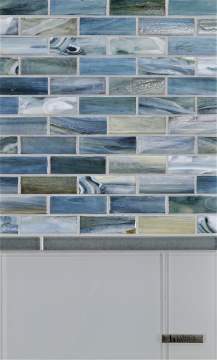 Agate 1 x 3 Custom Blend Amalfi 50% Pearl / 50% Silk • Watercolors Liner Sargent • Tomei Modules 6 x 9 Whitewater Natural