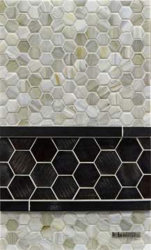 Agate Hexagon Cortona Pearl, Shinju Cambric Hex & Liner Olympia