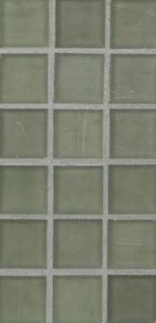 Mizumi 1 x 1 Mosaic / Color - Vintage Green Silk